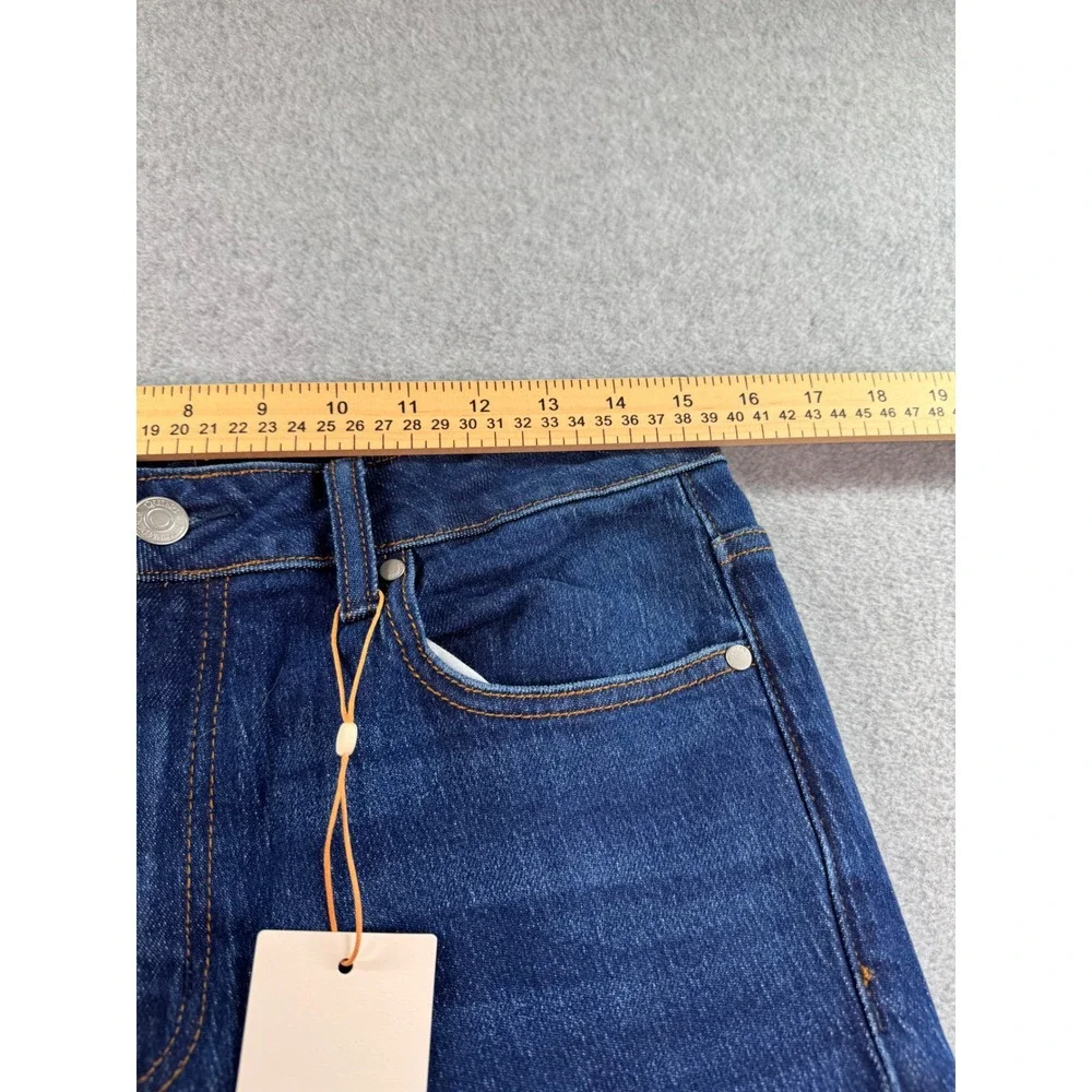 Quince Bella Stretch Relaxed Straight Jeans Stormy Blue Organic Cotton Tencel 30